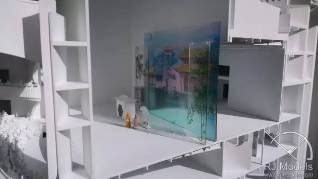 ▲戲曲中心概念模型的彩色伶人雕塑。