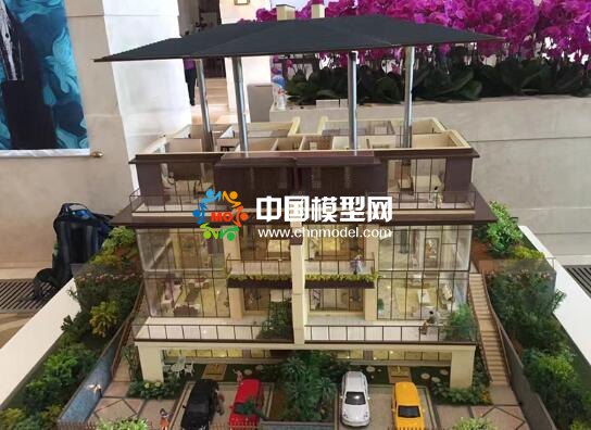 別墅模型效果突出主要依靠花草樹木景觀烘托