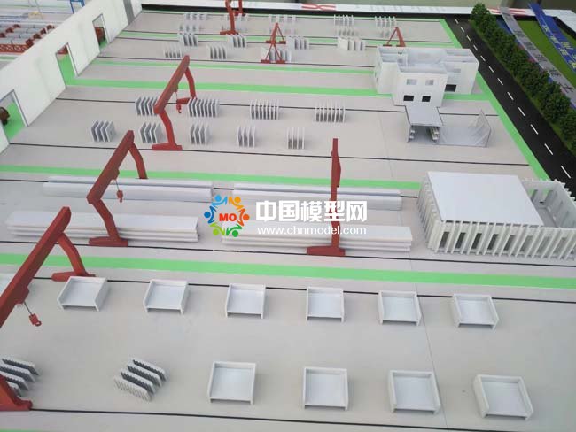 混凝土預制件沙盤模型，預制件生產(chǎn)線沙盤模型， 裝配式建筑沙盤模型