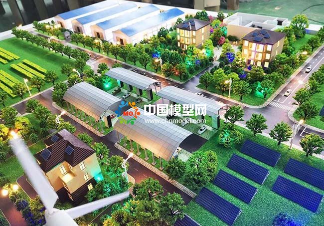 光伏電站應(yīng)用場景沙盤模型，太陽能光伏屋頂發(fā)電沙盤模型