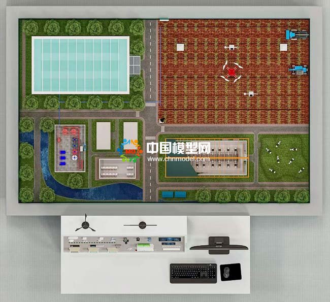 智慧農(nóng)業(yè)教學(xué)實(shí)驗(yàn)平臺(tái)沙盤(pán)你模型效果圖