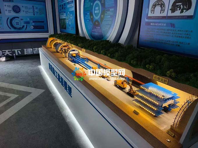 TBM 掘進(jìn)機(jī)盾構(gòu)法隧道施工流程沙盤(pán)模型